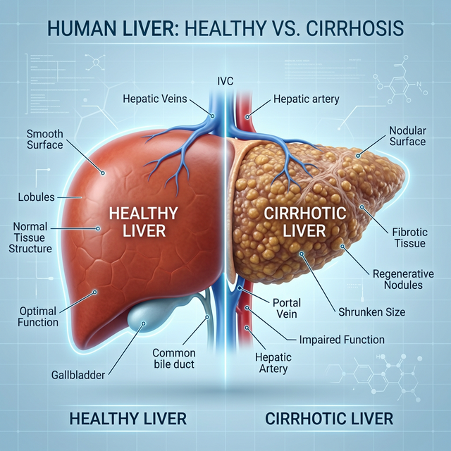 Ilustración Científica de Hígado